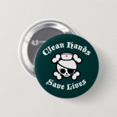 Bespaar uw handen op levens ronde button 5,7 cm (Voorkant /achterkant)