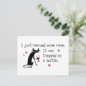 Bespaar wat grappige citaat van wijn met zwarte ka briefkaart (Staand voorkant)