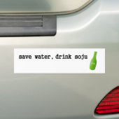Bespaar water, drink Soju! Bumpersticker (Op auto)