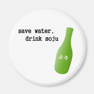 Bespaar water, drink Soju! Magneet
