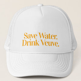 Bespaar Water Drink Veuve Hoed Trucker Pet