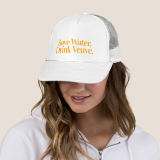 Bespaar Water Drink Veuve Hoed Trucker Pet