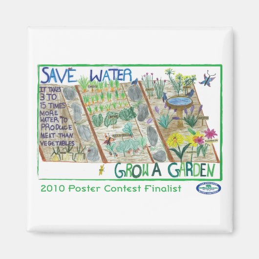 Bespaar water - Kweek een tuin Magneet (Voorkant)