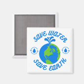 Bespaar water op Aarde Magneet (Voorkant / Achterkant)