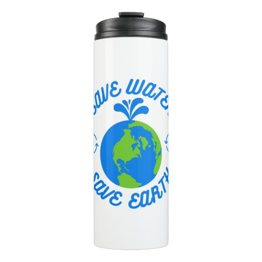 Bespaar water op Aarde Thermosbeker (Voorkant)