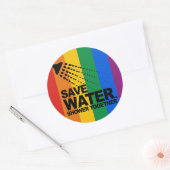 BESPAAR WATER. SCHOON SAMEN. RONDE STICKER (Envelop)