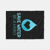 Bespaar water - wees een held. Waterbesparend mili Fleece Deken (Voorkant (Horizontaal))