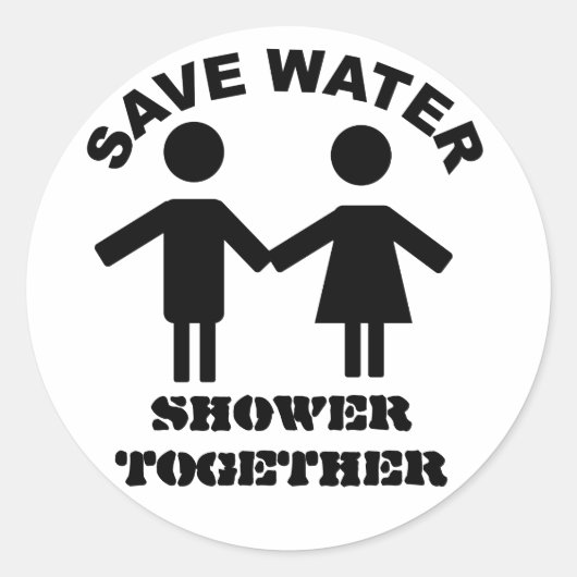 Bespaar waterdouche samen sticker (Voorkant)