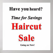 Besparing Haircut Poster Matte (Voorkant)