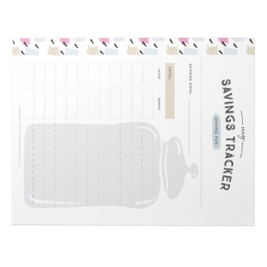 Besparing Jar Tracker Notitieblok (Voorkant)