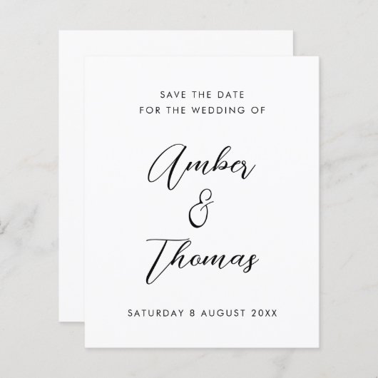 Besparing op datum van budgettaire Plain Black & W (Voorkant / Achterkant)