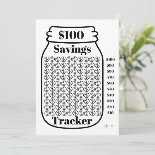 Besparing van 100 dollar, tracker Mason Jar Budget Kaart (Staand voorkant)