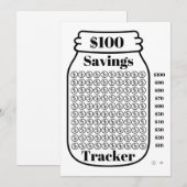 Besparing van 100 dollar, tracker Mason Jar Budget Kaart (Voorkant / Achterkant)