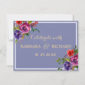 Besparingsdatum Paarse Florence Waterverf Kaart (Achterkant)