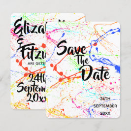 Bespatte Bruiloft Save The Date Kaart