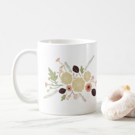 Bespeelde groene doorsnede bloemen motif koffiemok