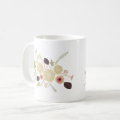 Bespeelde groene doorsnede bloemen motif koffiemok (Voorkant links)