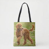 Bespeelde rode poradepuppy dog tote bag (Voorkant)