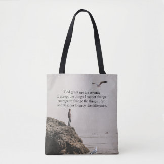 Bespiegelende Kustscene Sereniteitsgebed Tote Bag
