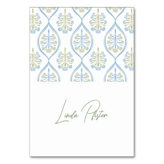 Bespoke Blue and Green Floral Wedding Kaart