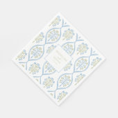 Bespoke Blue and Green Floral Wedding Pattern Servet (Hoek)