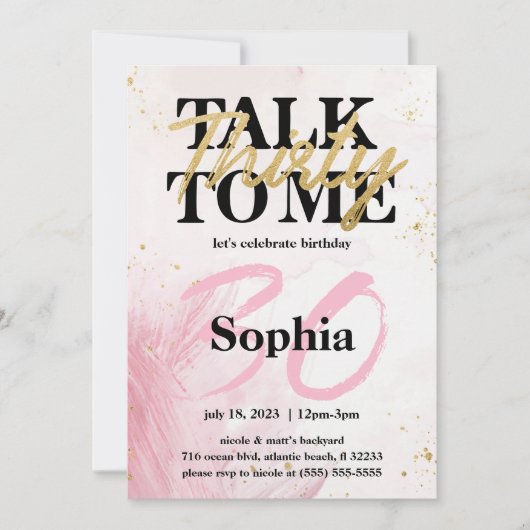 Bespreek 30 voor me de Kaart van de 30e verjaardag (Voorkant)