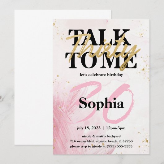 Bespreek 30 voor me de Kaart van de 30e verjaardag (Voorkant / Achterkant)