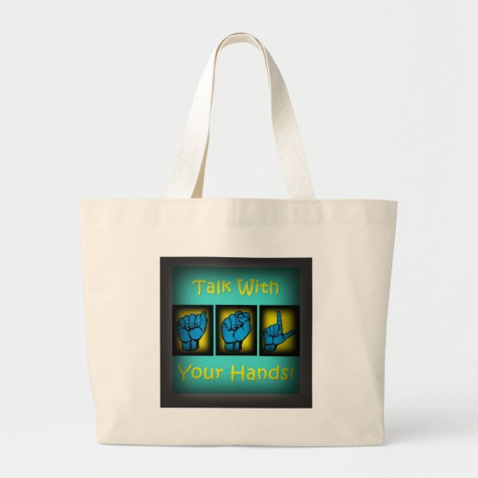 Bespreek met uw handen (2) grote tote bag (Voorkant)