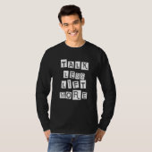 Bespreek minder leven meer t-shirt (Voorkant volledig)