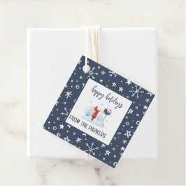 Besprekeling Blauwe Sneeuwvlok Vierkant Kerst Cade Bedankjes Labels