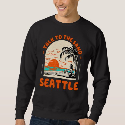 bespreking met de zand - seattle - strand Washingt Trui (Voorkant)