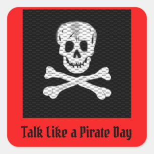Bespreking zoals een Dag van de Piraat Vierkante Sticker