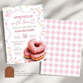 Besprenkeld met liefde roze donut Baby shower Kaart