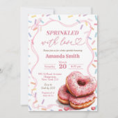 Besprenkeld met liefde roze donut Baby shower Kaart (Voorkant)