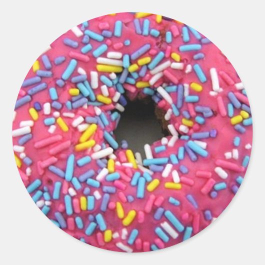 besproeide Donut Ronde Sticker (Voorkant)