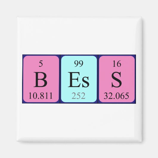 Bess periodieke table name magnet (Voorkant)