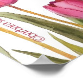 "Bess this house" in het Duits, tulpen en vlinder Poster (Hoek)