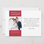 Besscherpe Rode Foto Prettig Getrouwd Feestdagenkaart (Voorkant)