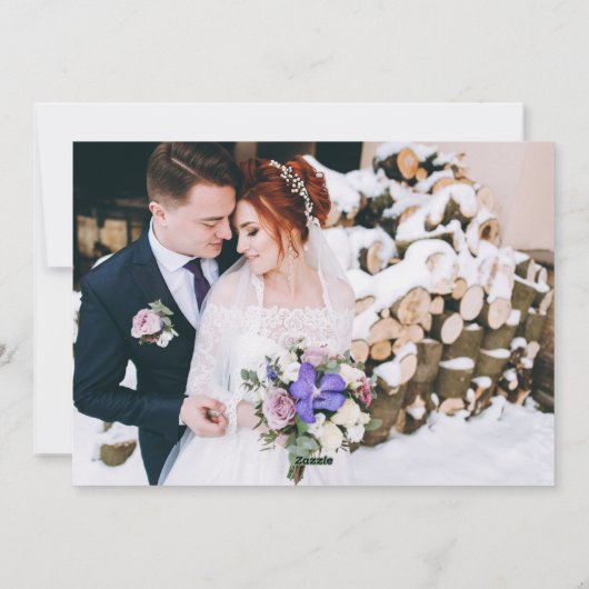 Besscherpe Rode Foto Prettig Getrouwd Feestdagenkaart (Achterkant)