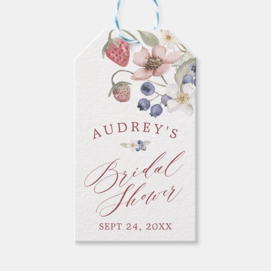 Besselijke Bruiloft Bridal Shower Wilde Bessen & B Cadeaulabel (Voorkant)