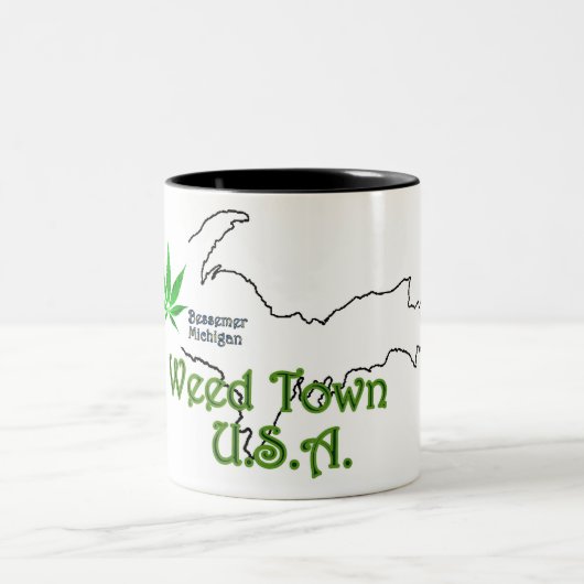 Bessemer Michigan, weed Town USA Coffee Mok (Center)