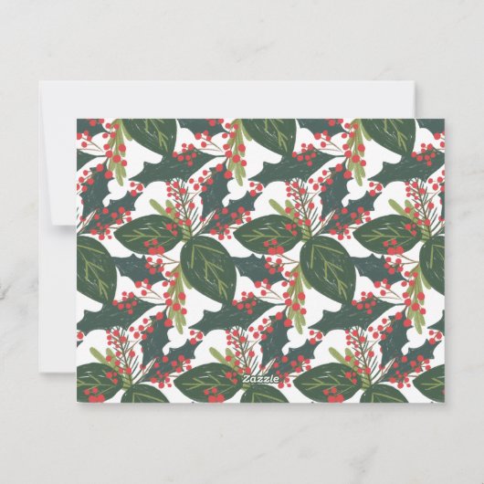 Bessen 2 Foto Collage Platte Kerstkaart (Achterkant)