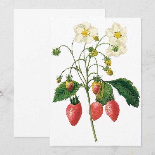  bessen aardbeien door Redoute Invitation (Voorkant / Achterkant)