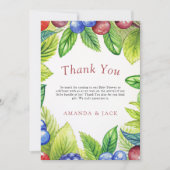 Bessen Aardbeienbessenzoet Baby shower Bedankkaart (Voorkant)