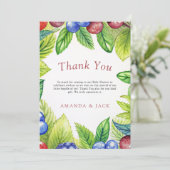 Bessen Aardbeienbessenzoet Baby shower Bedankkaart (Staand voorkant)