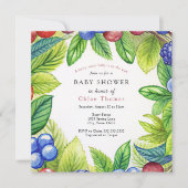 Bessen Aardbeienbessenzoet Baby shower Kaart (Voorkant)