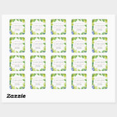 Bessen Aardbeienbessenzoet Baby shower Vierkante Sticker (Vel)