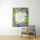 Bessen Aardbeienbessenzoet Baby shower Wandkleed (In situ)