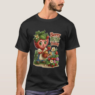 Bessen Bezige Dag Cute Aardbei Tuinierster T-shirt