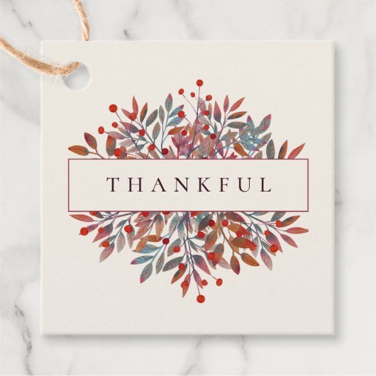 Bessen & bladeren  botanische bedankjes labels (Voorkant)